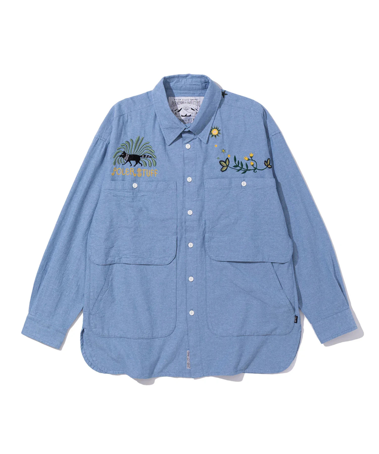 JACKROSE(ジャックローズ) |POLeR/ポーラー EMB POCKET CHAMBRAY L/S SHIRTS(MENS)