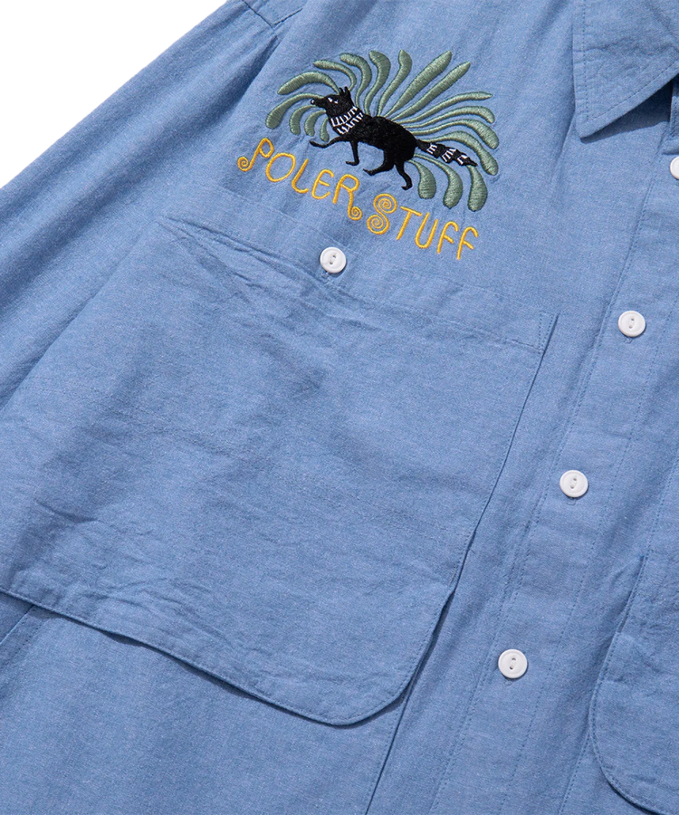 JACKROSE(ジャックローズ) |POLeR/ポーラー EMB POCKET CHAMBRAY L/S SHIRTS(MENS)
