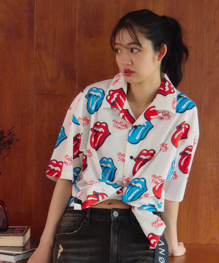 JACKROSE(ジャックローズ) |【The Rolling Stones×JACKROSE】 総柄･リップス&タン SSシャツ(MENS)