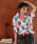 JACKROSE(ジャックローズ) |【The Rolling Stones×JACKROSE】 総柄･リップス&タン SSシャツ(MENS)