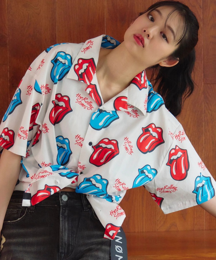 JACKROSE(ジャックローズ) |【The Rolling Stones×JACKROSE】 総柄･リップス&タン SSシャツ(MENS)