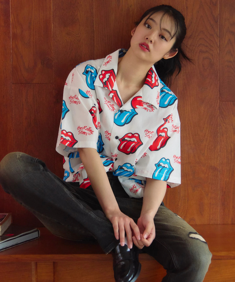 JACKROSE(ジャックローズ) |【The Rolling Stones×JACKROSE】 総柄･リップス&タン SSシャツ(MENS)