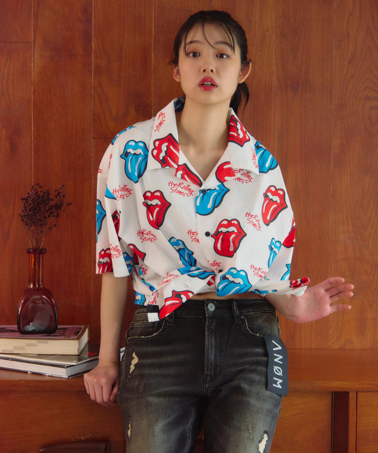 JACKROSE(ジャックローズ) |【The Rolling Stones×JACKROSE】 総柄･リップス&タン SSシャツ(MENS)