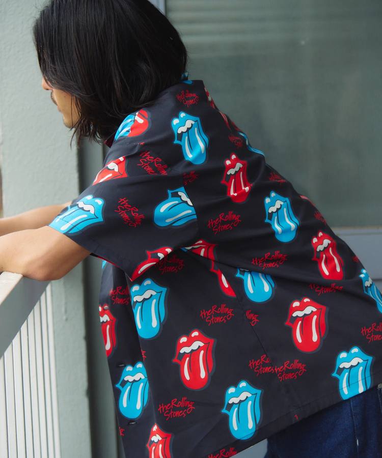 JACKROSE(ジャックローズ) |【The Rolling Stones×JACKROSE】 総柄･リップス&タン SSシャツ(MENS)