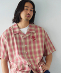 JACKROSE(ジャックローズ) |【The Rolling Stones×JACKROSE】 ヴィンテージ加工･チェックSSシャツ(短丈)(MENS)