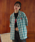 JACKROSE(ジャックローズ) |【The Rolling Stones×JACKROSE】 ヴィンテージ加工･チェックSSシャツ(短丈)(MENS)