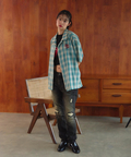 JACKROSE(ジャックローズ) |【The Rolling Stones×JACKROSE】 ヴィンテージ加工･チェックSSシャツ(短丈)(MENS)