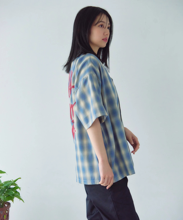 JACKROSE(ジャックローズ) |【The Rolling Stones×JACKROSE】 ヴィンテージ加工･チェックSSシャツ(短丈)(MENS)