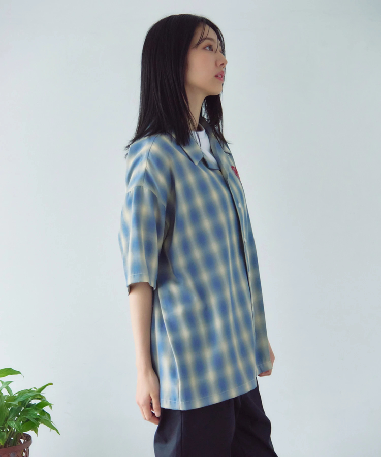JACKROSE(ジャックローズ) |【The Rolling Stones×JACKROSE】 ヴィンテージ加工･チェックSSシャツ(短丈)(MENS)