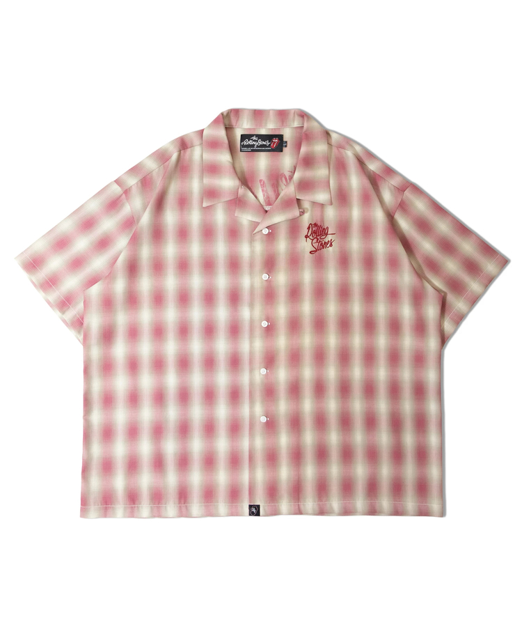 JACKROSE(ジャックローズ) |【The Rolling Stones×JACKROSE】 ヴィンテージ加工･チェックSSシャツ(短丈)(MENS)