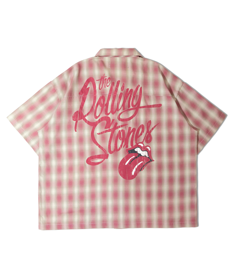 JACKROSE(ジャックローズ) |【The Rolling Stones×JACKROSE】 ヴィンテージ加工･チェックSSシャツ(短丈)(MENS)