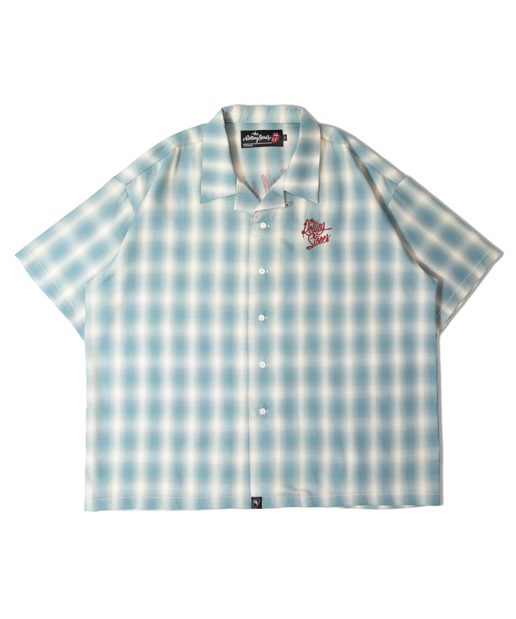 JACKROSE(ジャックローズ) |【The Rolling Stones×JACKROSE】 ヴィンテージ加工･チェックSSシャツ(短丈)(MENS)
