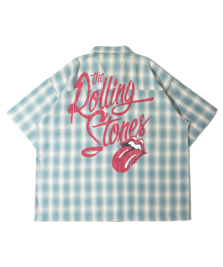 JACKROSE(ジャックローズ) |【The Rolling Stones×JACKROSE】 ヴィンテージ加工･チェックSSシャツ(短丈)(MENS)
