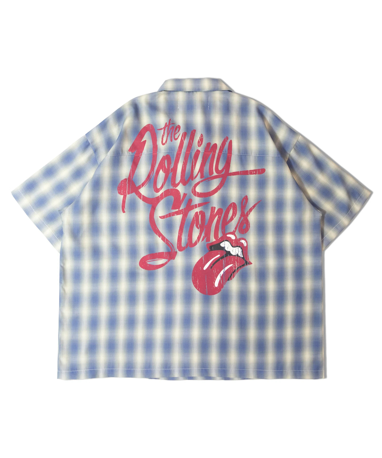 JACKROSE(ジャックローズ) |【The Rolling Stones×JACKROSE】 ヴィンテージ加工･チェックSSシャツ(短丈)(MENS)