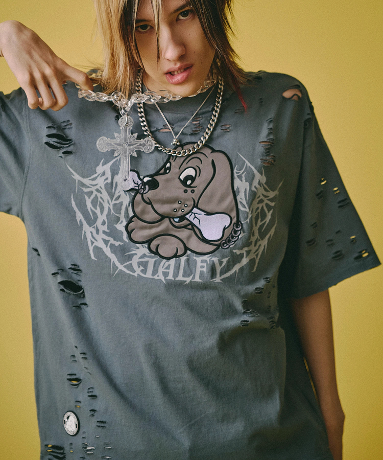 JACKROSE(ジャックローズ) |GALFY/ガルフィー 闇に溶かされし犬ダメージ SS Tee(MENS)
