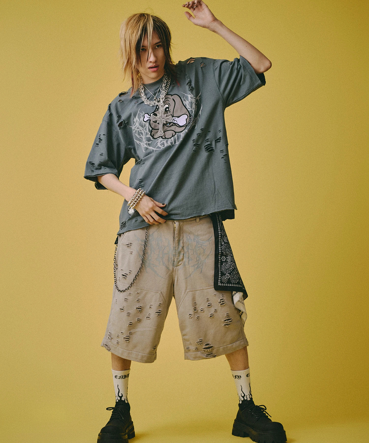 JACKROSE(ジャックローズ) |GALFY/ガルフィー 闇に溶かされし犬ダメージ SS Tee(MENS)