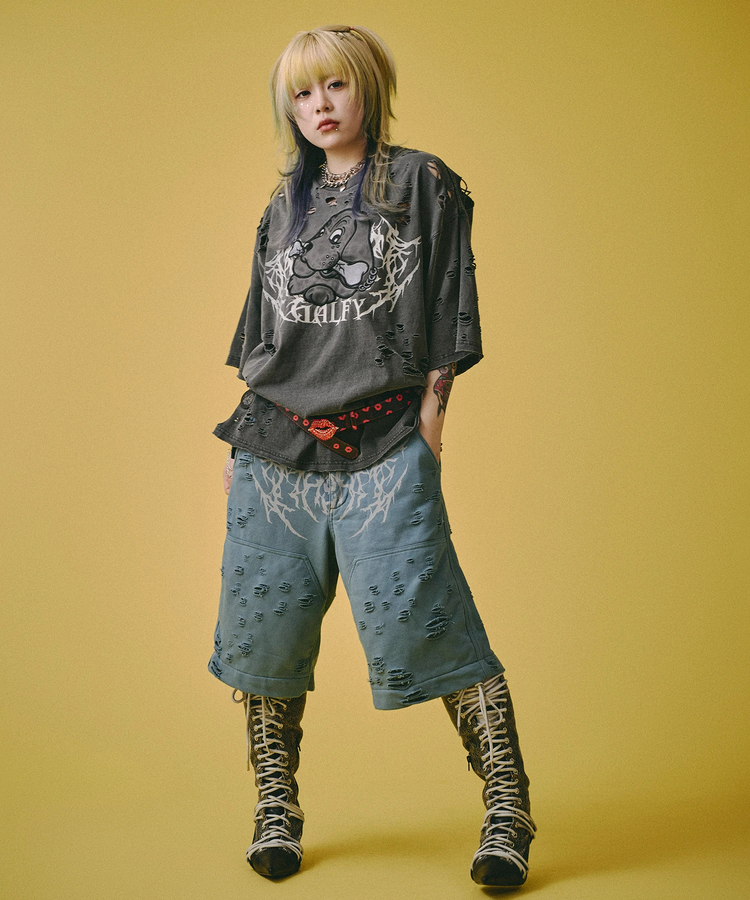 JACKROSE(ジャックローズ) |GALFY/ガルフィー 闇に溶かされし犬ダメージショーツ(MENS)