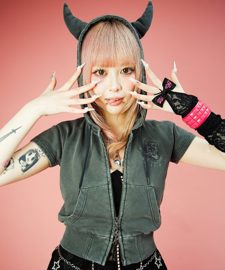 JACKROSE(ジャックローズ) |Candy Galfy/キャンディーガルフィー 病みギャルデビルパーカー SS(WOMENS)