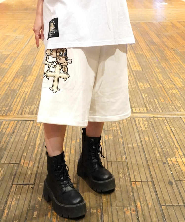JACKROSE(ジャックローズ) |【GALFY×GALLIS ADDICTION】別注十字架わんわんハーフパンツ(MENS/WOMENS)