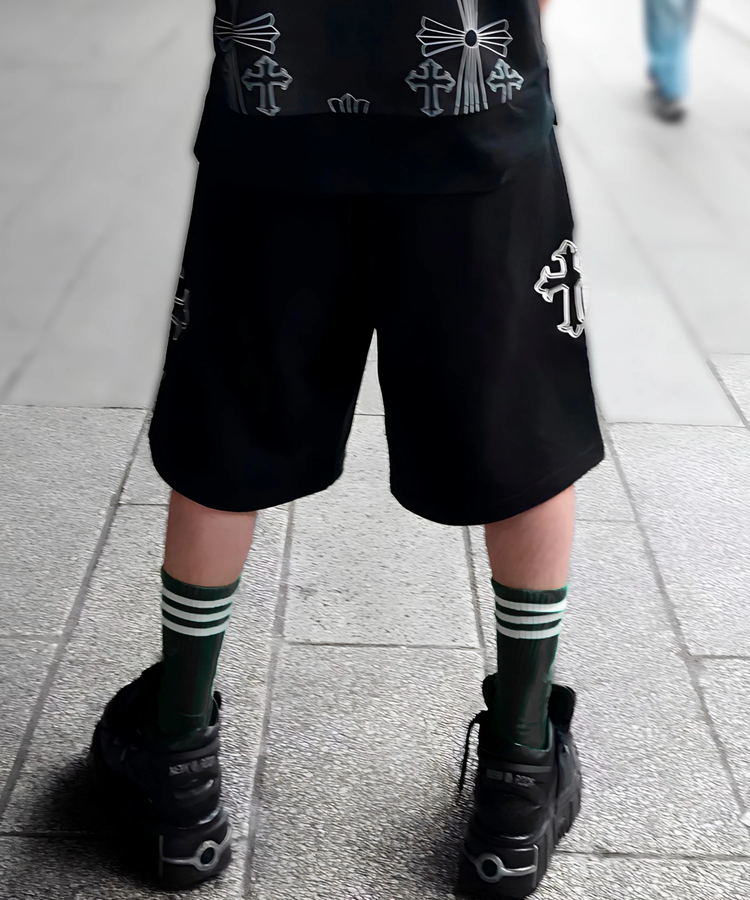 JACKROSE(ジャックローズ) |【GALFY×GALLIS ADDICTION】別注十字架わんわんハーフパンツ(MENS/WOMENS)