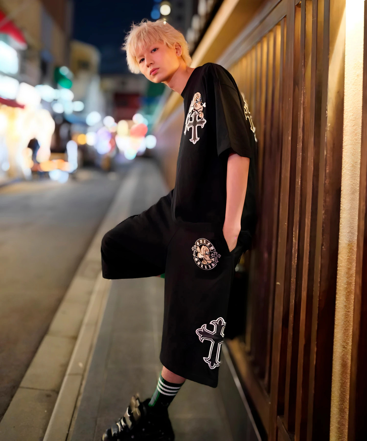 JACKROSE(ジャックローズ) |【GALFY×GALLIS ADDICTION】別注十字架わんわんハーフパンツ(MENS/WOMENS)