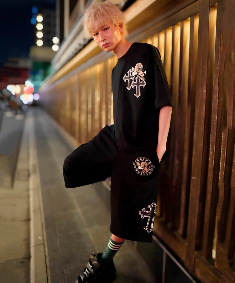 JACKROSE(ジャックローズ) |【GALFY×GALLIS ADDICTION】別注十字架わんわんハーフパンツ(MENS/WOMENS)