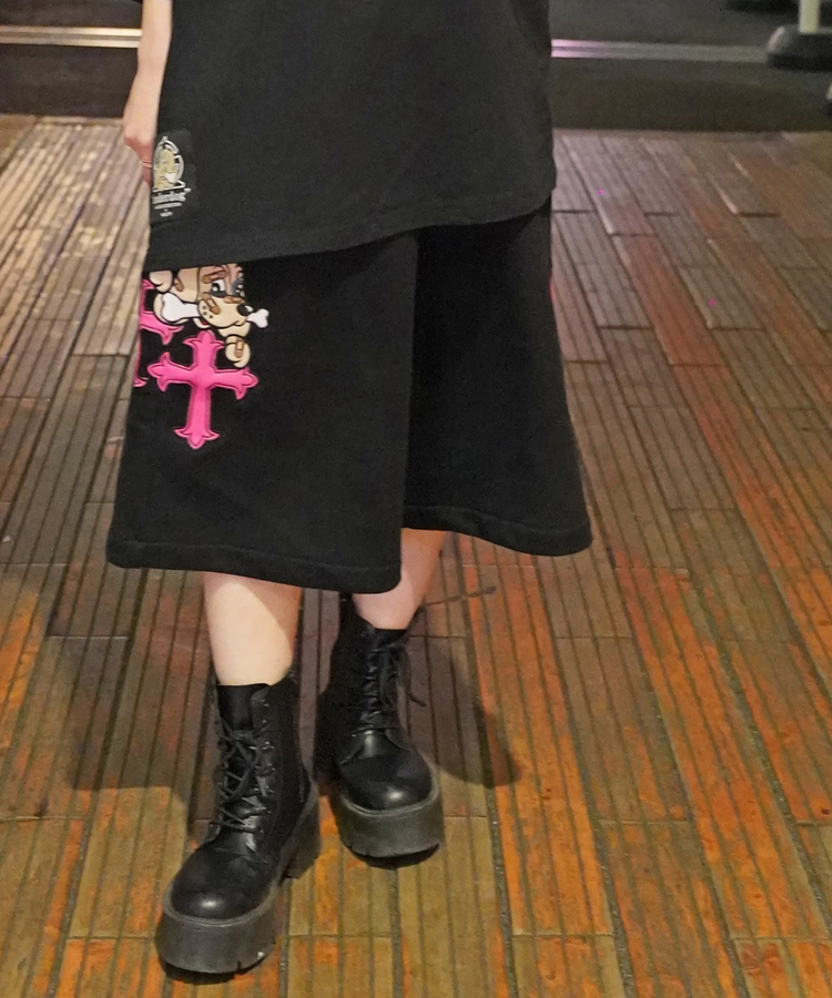 JACKROSE(ジャックローズ) |【GALFY×GALLIS ADDICTION】別注十字架わんわんハーフパンツ(MENS/WOMENS)