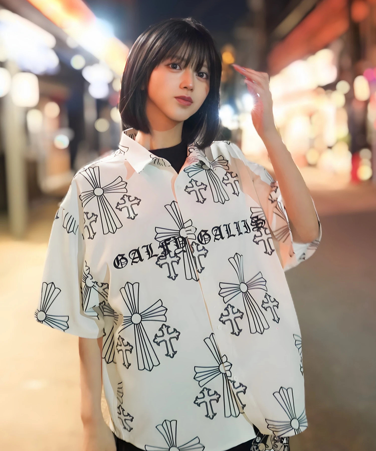 JACKROSE(ジャックローズ) |【GALFY×GALLIS ADDICTION】別注十字架わんわん柄SSシャツ(MENS)