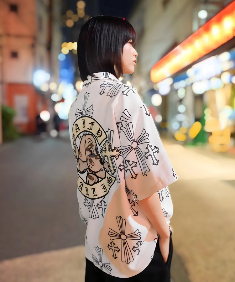 JACKROSE(ジャックローズ) |【GALFY×GALLIS ADDICTION】別注十字架わんわん柄SSシャツ(MENS)