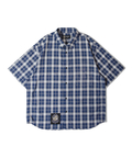 JACKROSE(ジャックローズ) |【GALFY×GALLIS ADDICTION】安心の十字架キラキラチェックSSシャツ(MENS)