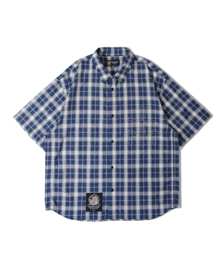 JACKROSE(ジャックローズ) |【GALFY×GALLIS ADDICTION】安心の十字架キラキラチェックSSシャツ(MENS)