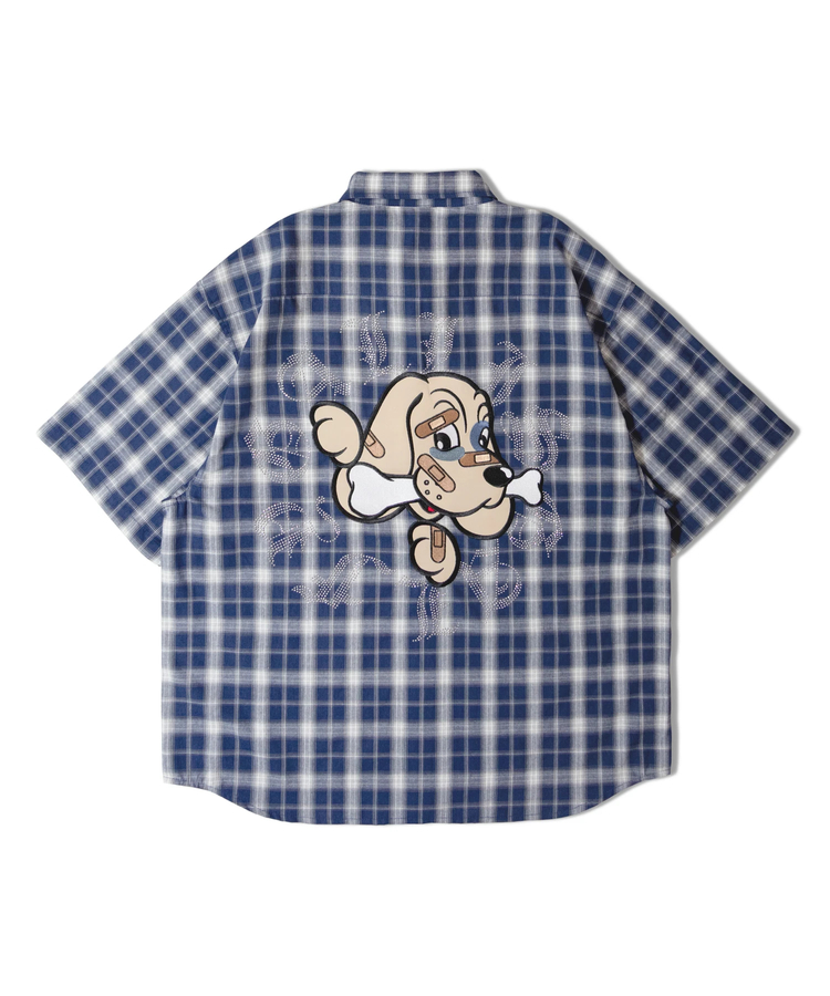 JACKROSE(ジャックローズ) |【GALFY×GALLIS ADDICTION】安心の十字架キラキラチェックSSシャツ(MENS)