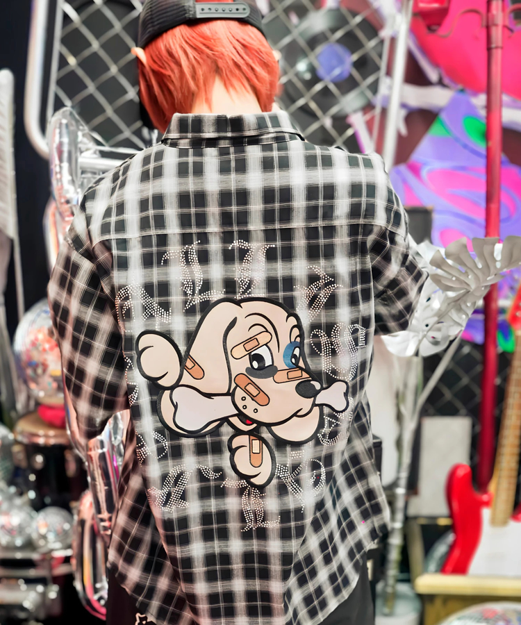 JACKROSE(ジャックローズ) |【GALFY×GALLIS ADDICTION】安心の十字架キラキラチェックSSシャツ(MENS)