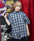 JACKROSE(ジャックローズ) |【GALFY×GALLIS ADDICTION】安心の十字架キラキラチェックSSシャツ(MENS)