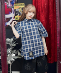 JACKROSE(ジャックローズ) |【GALFY×GALLIS ADDICTION】安心の十字架キラキラチェックSSシャツ(MENS)