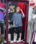 JACKROSE(ジャックローズ) |【GALFY×GALLIS ADDICTION】安心の十字架キラキラチェックSSシャツ(MENS)