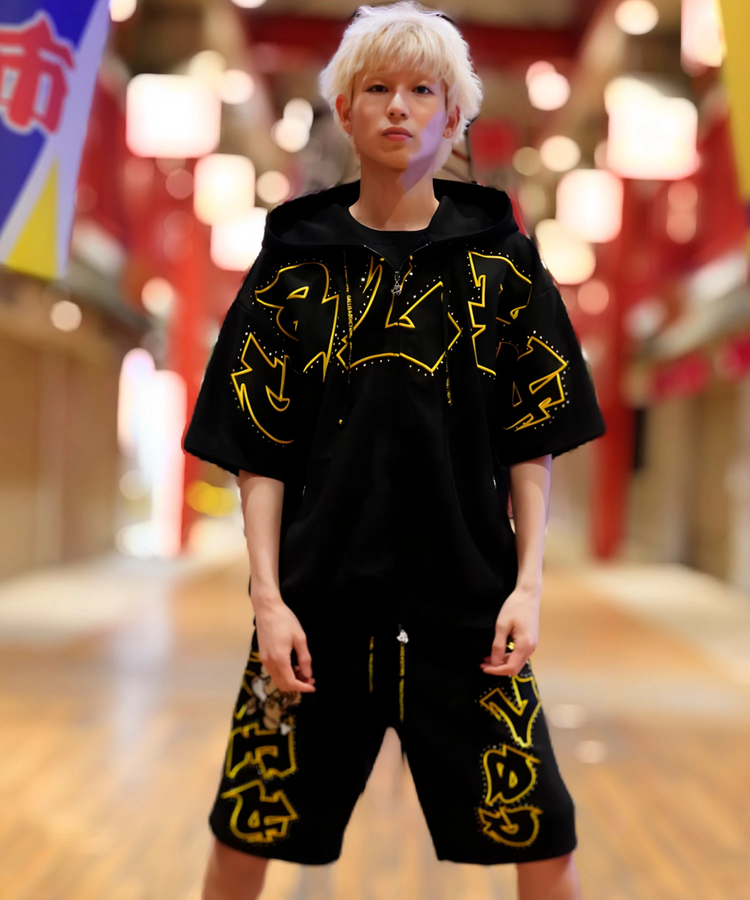 JACKROSE(ジャックローズ) |【GALFY×GALLIS ADDICTION】スウェードキラキラ半袖SETUP(MENS)