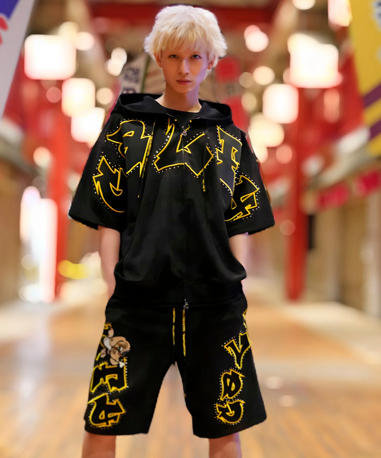 JACKROSE(ジャックローズ) |【GALFY×GALLIS ADDICTION】スウェードキラキラ半袖SETUP(MENS)