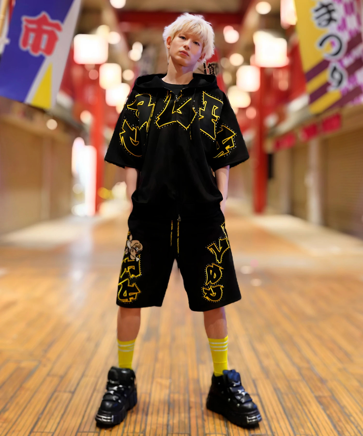 JACKROSE(ジャックローズ) |【GALFY×GALLIS ADDICTION】スウェードキラキラ半袖SETUP(MENS)