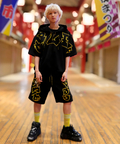 JACKROSE(ジャックローズ) |【GALFY×GALLIS ADDICTION】スウェードキラキラ半袖SETUP(MENS)