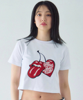 JACKROSE(ジャックローズ) |【The Rolling Stones×JACKROSE】サクランボ・リップス&タン クロップド丈 SSTEE(WOMENS)