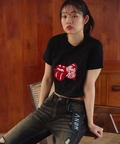 JACKROSE(ジャックローズ) |【The Rolling Stones×JACKROSE】サクランボ・リップス&タン クロップド丈 SSTEE(WOMENS)