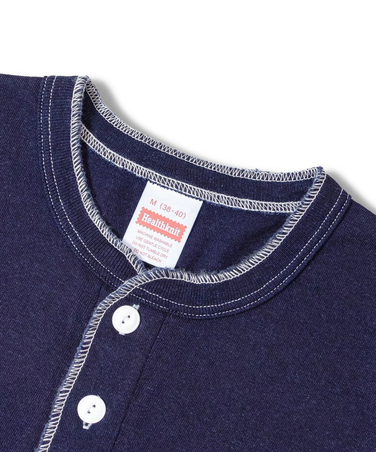 JACKROSE(ジャックローズ) |Healthknit/ヘルスニット INDIGO HENLEY NECK SHORT SLEEVE TEE(MENS)