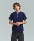 JACKROSE(ジャックローズ) |Healthknit/ヘルスニット INDIGO HENLEY NECK SHORT SLEEVE TEE(MENS)