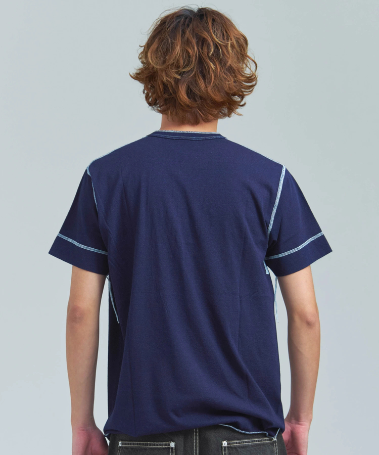 JACKROSE(ジャックローズ) |Healthknit/ヘルスニット INDIGO HENLEY NECK SHORT SLEEVE TEE(MENS)