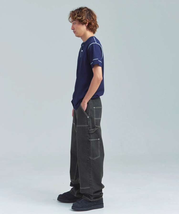 JACKROSE(ジャックローズ) |Healthknit/ヘルスニット INDIGO HENLEY NECK SHORT SLEEVE TEE(MENS)