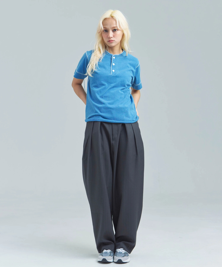 JACKROSE(ジャックローズ) |Healthknit/ヘルスニット INDIGO HENLEY NECK SHORT SLEEVE TEE(MENS)