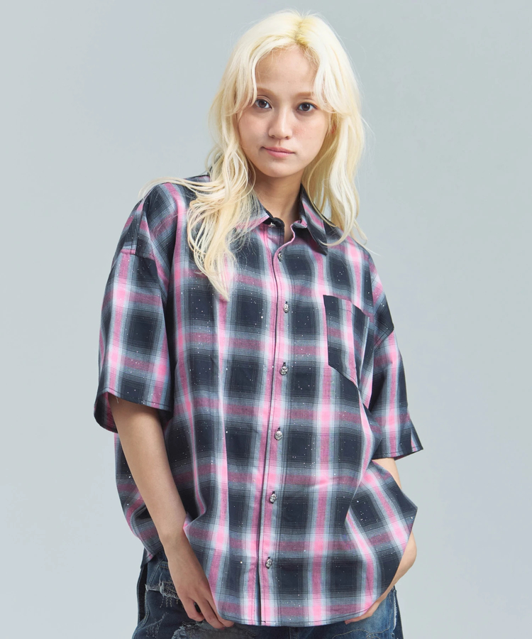 JACKROSE(ジャックローズ) |GA Glitter Check S/S Shirt(MENS)