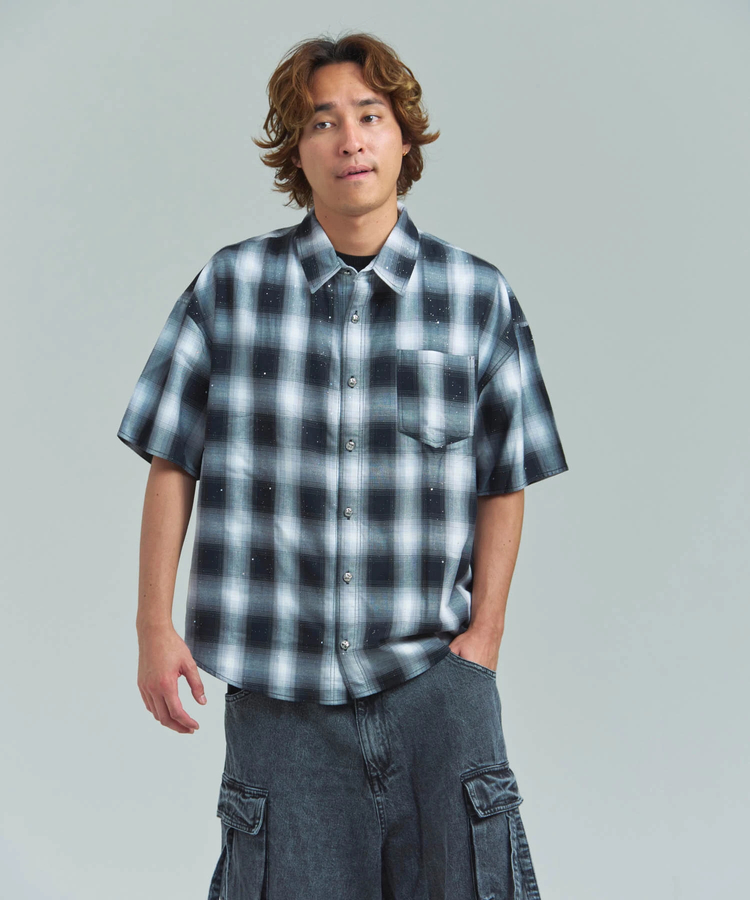 JACKROSE(ジャックローズ) |GA Glitter Check S/S Shirt(MENS)