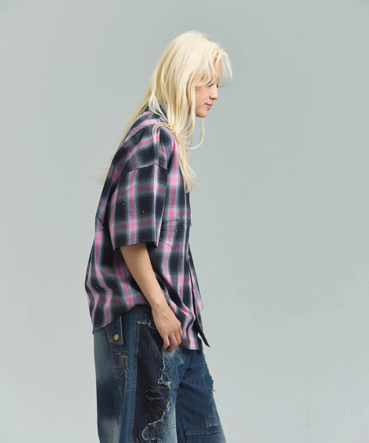 JACKROSE(ジャックローズ) |GA Glitter Check S/S Shirt(MENS)